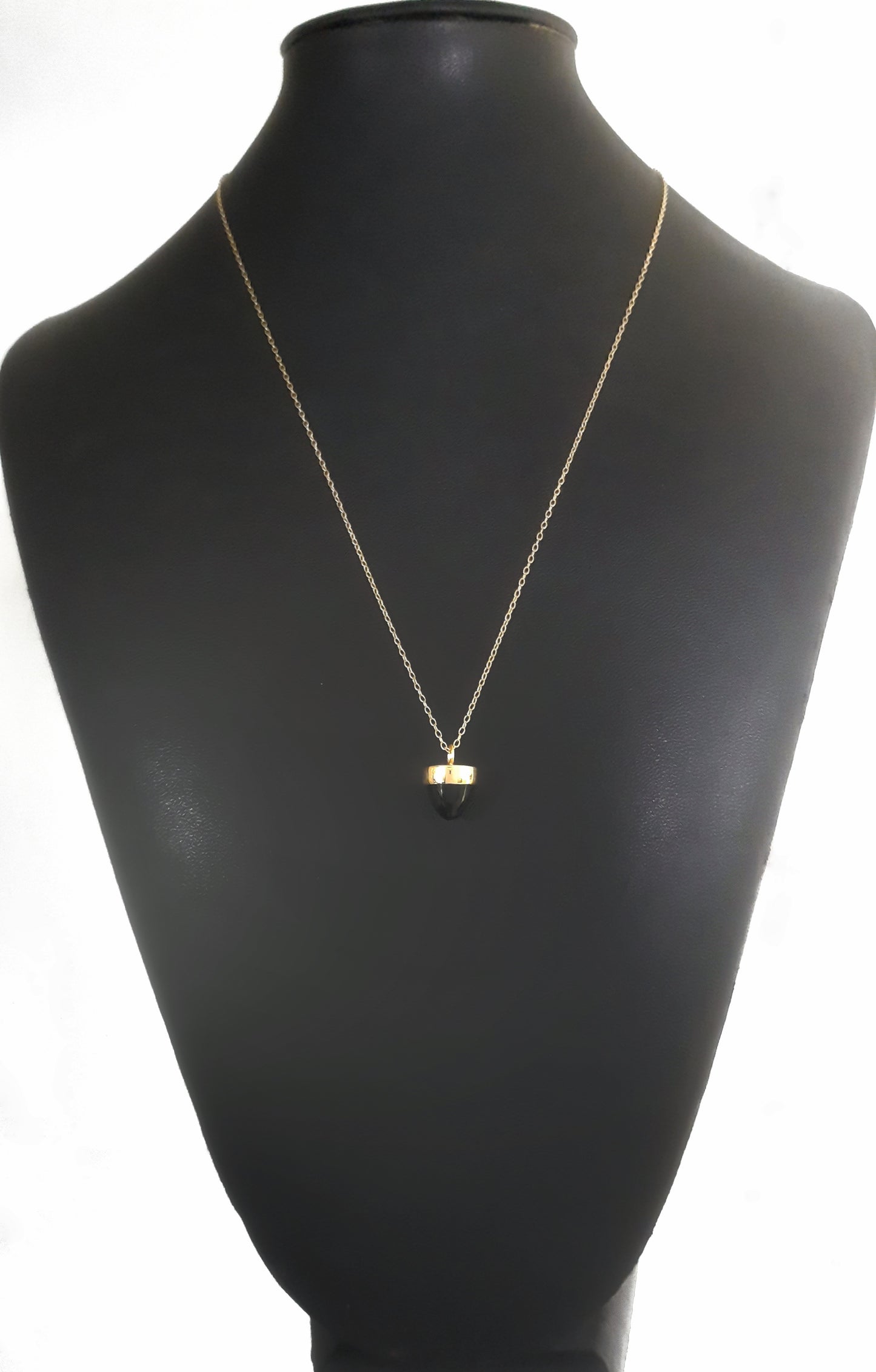Small Gold Vermeil Onyx Cone