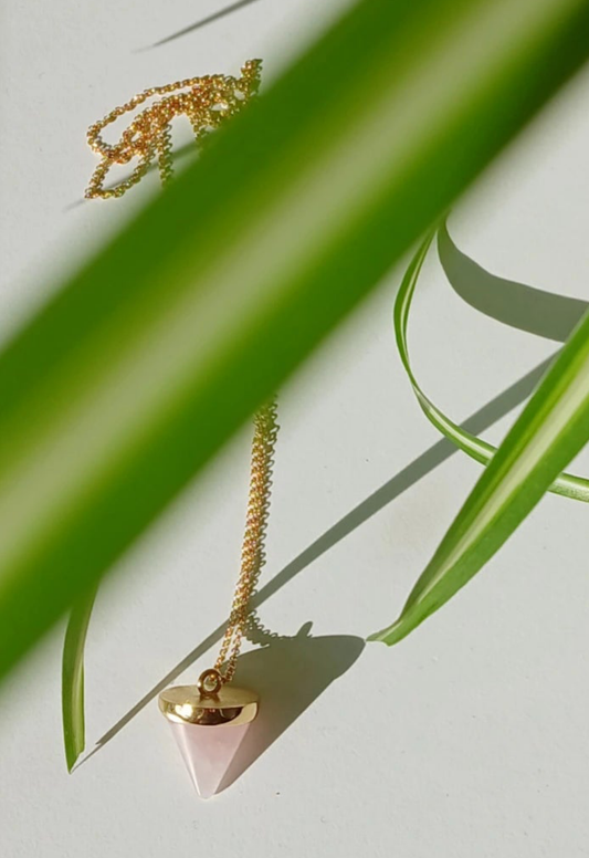Rose Quartz Cone Pendant