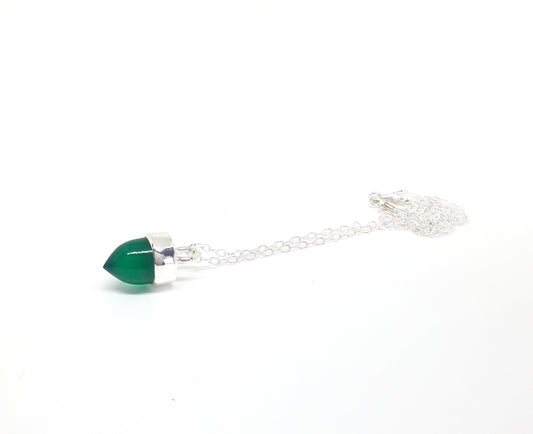 Green Agate Bullet Pendnt