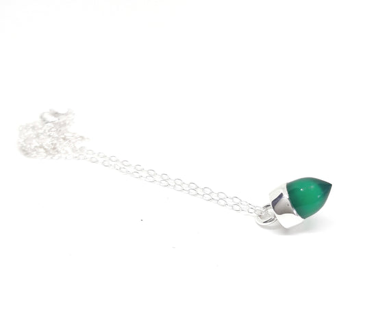 Green Agate Bullet Pendnt
