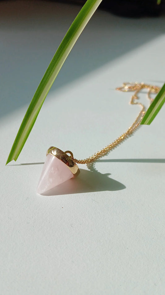Rose Quartz Cone Pendant