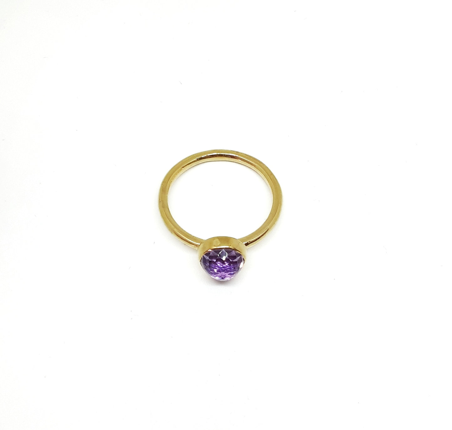 Checkerboard Amethyst Bullet Ring