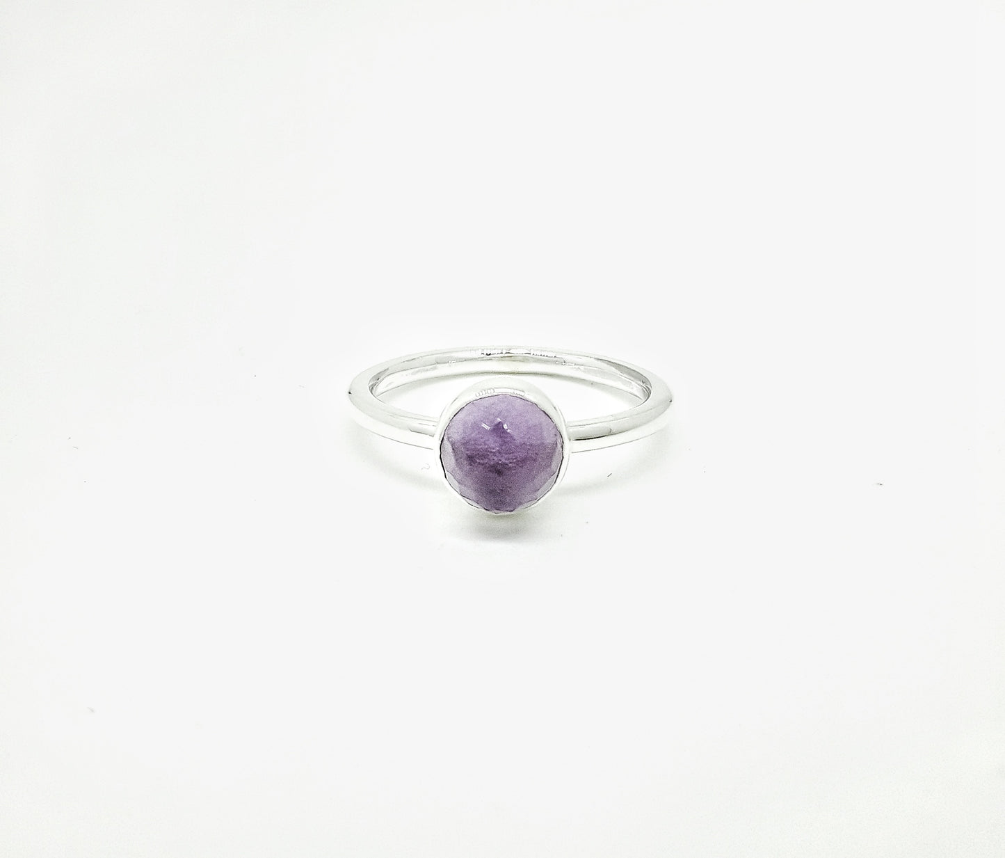 Checkerboard Amethyst Bullet Ring