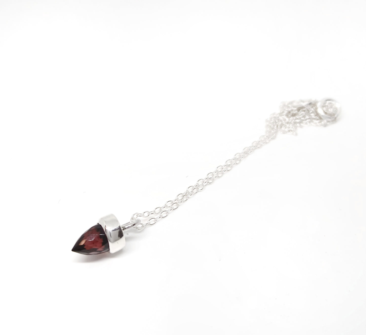 Garnet Faceted Bullet Pendant