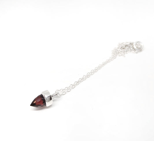 Garnet Faceted Bullet Pendant