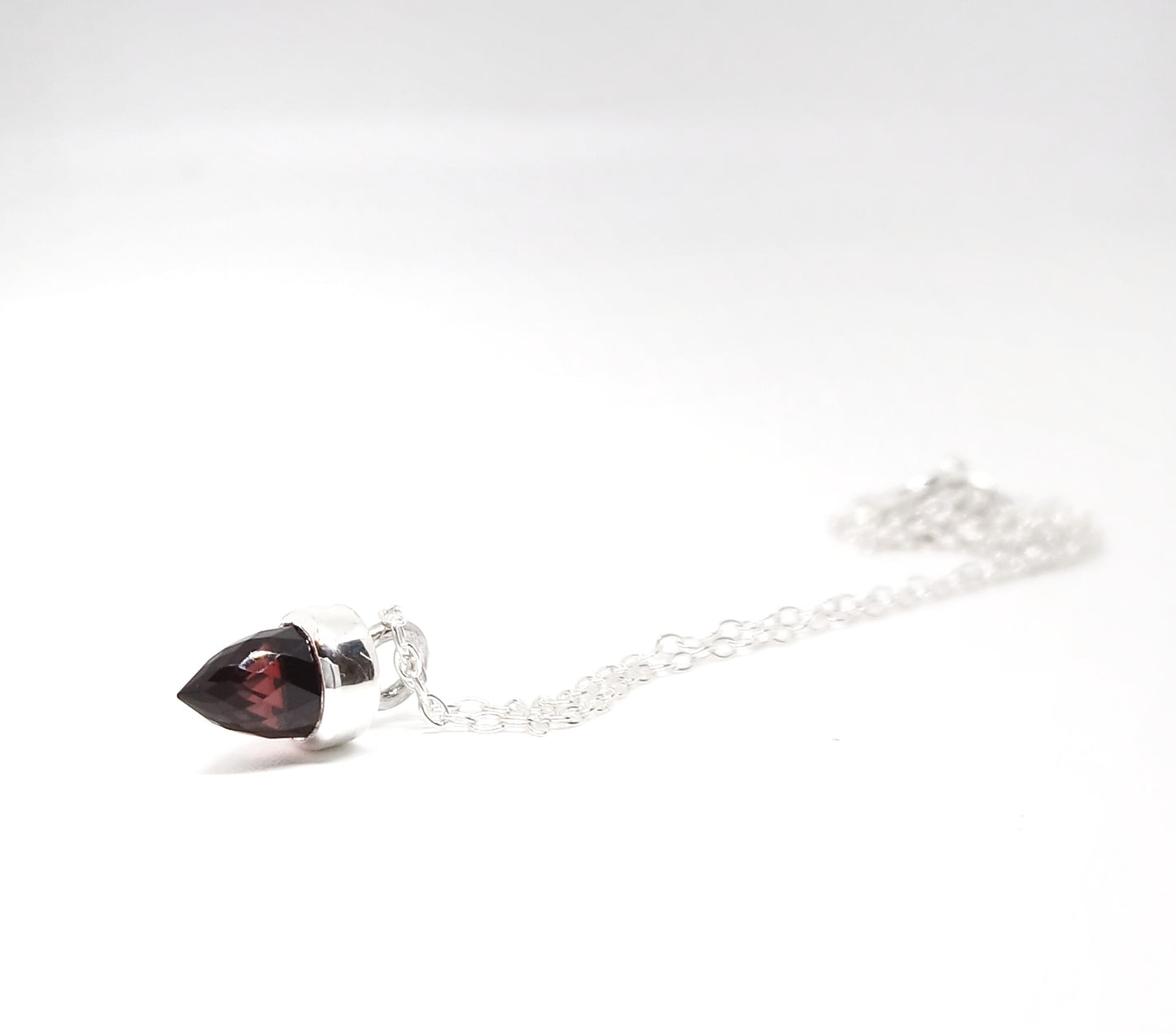 Garnet Faceted Bullet Pendant