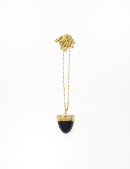 Small Gold Vermeil Onyx Cone