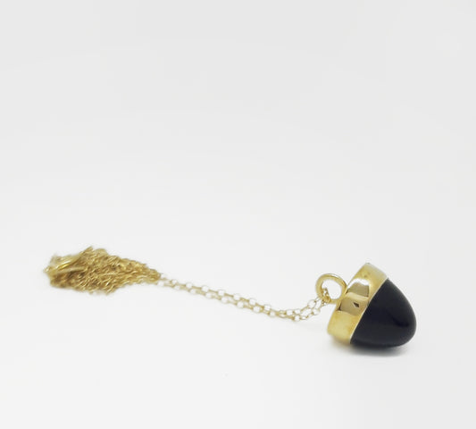 Small Gold Vermeil Onyx Cone