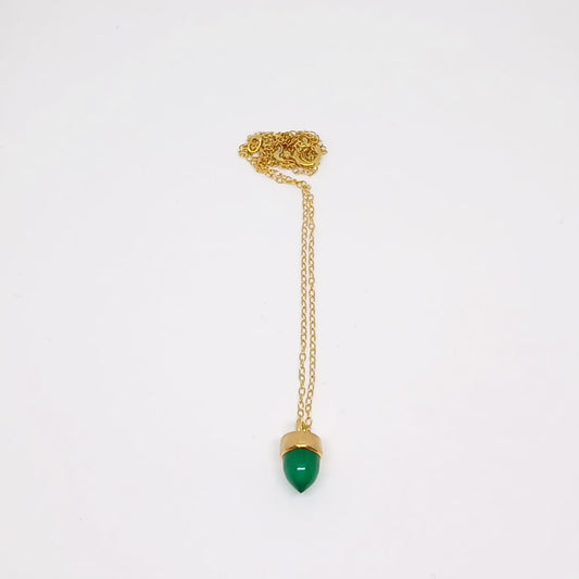 Green Agate Bullet Pendnt
