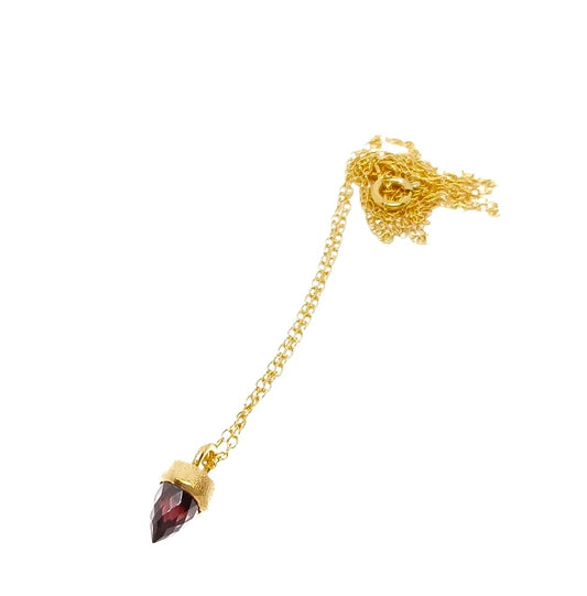 Garnet Faceted Bullet Pendant
